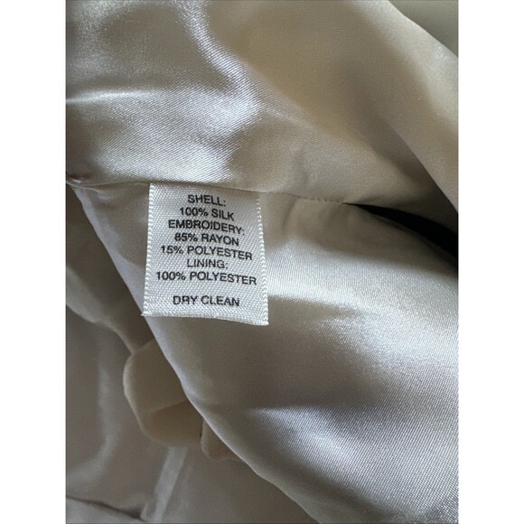 White House Black Market Blossom Floral 100% Silk Strapless Dress Sz 12 - Picture 8 of 9